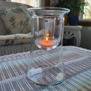 Home Interiors Two Piece Candle Holder Item 12289 Suspended Tealight Clear Glass